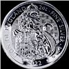Image 2 : 2022 Silver 2 oz Â£5 Lion of England CHOICE PROOF