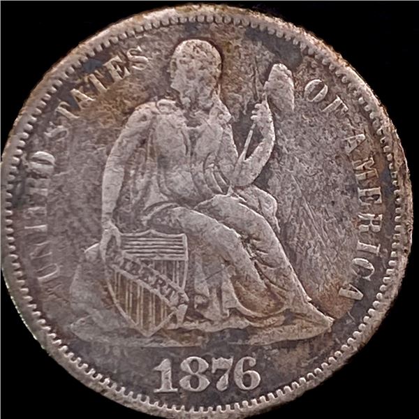1876 Seated Liberty Dime NICELY CIRCULATED