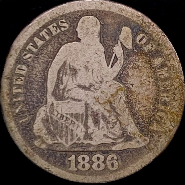 1886 Seated Liberty Dime NICELY CIRCULATED