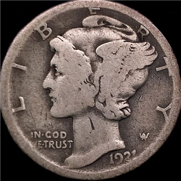 1921 Silver Mercury Dime LIGHTLY CIRCULATED
