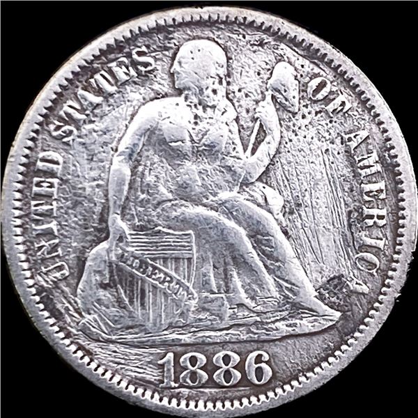 1886 Seated Liberty Dime NICELY CIRCULATED