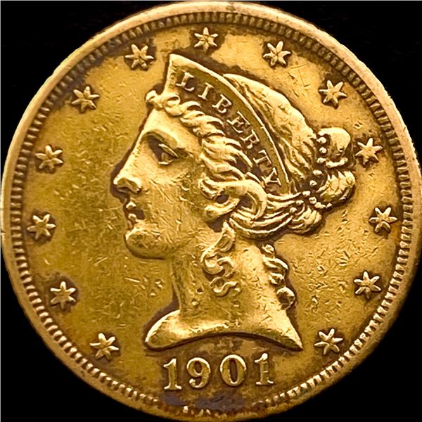 1901-S Gold $5 Half Eagle CLOSELY UNCIRCULATED