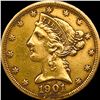 Image 1 : 1901-S Gold $5 Half Eagle CLOSELY UNCIRCULATED