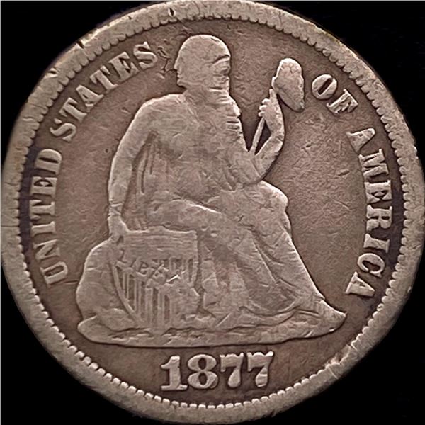 1877-CC Silver Dime NICELY CIRCULATED