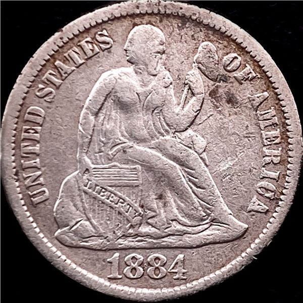 1884 Seated Liberty Dime NICELY CIRCULATED