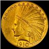 Image 1 : 1910-S Gold $10 Indian Head Eagle CLOSELY UNCIRCULATED