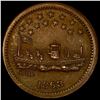 Image 1 : 1863 Civil War Token - Our Navy Copper. NEARLY UNCIRCULATED