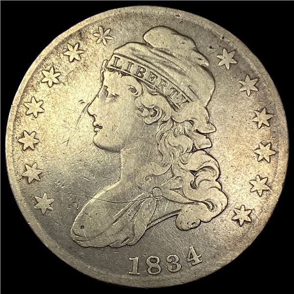 1834 Capped Bust Half Dollar LIGHTLY CIRCULATED