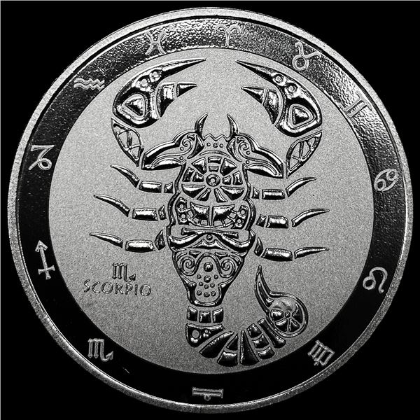 2021 Tokelau 1 oz Silver Five Dollars Scorpio GEM PROOF