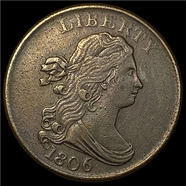 1806 Copper Half Cent NEARLY UNCIRCULATED