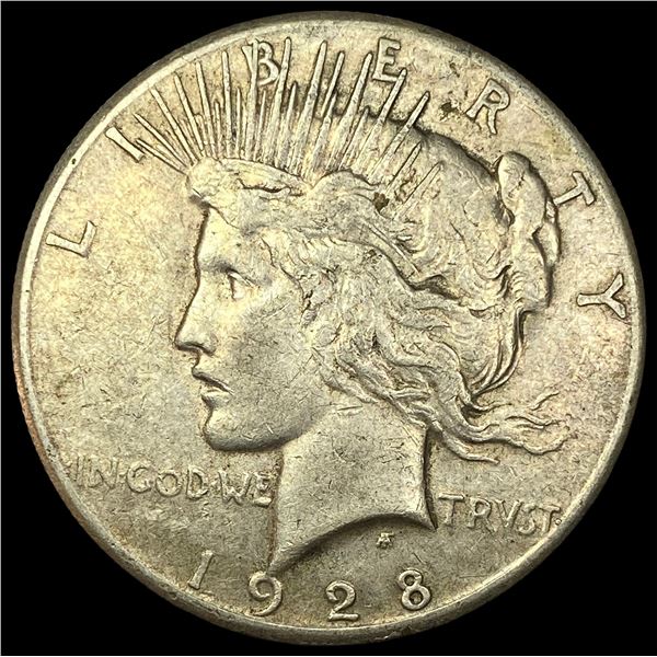 1928 Silver Peace Dollar NEARLY UNCIRCULATED