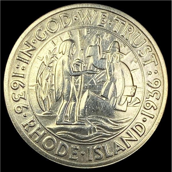 1936 Silver Rhode Island Half Dollar CLOSELY UNCIRCULATED