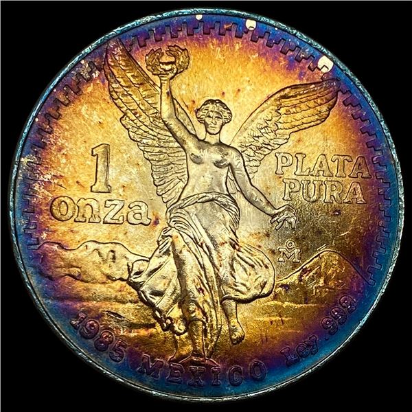 1985 TONED Mexico Silver 1 Onza Libertad SUPERB GEM BU