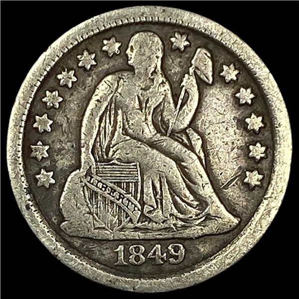 1849-O Silver Seated Liberty Dime LIGHTLY CIRCULATED
