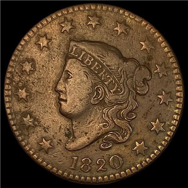 1820 Coronet Head Large Cent LIGHTLY CIRCULATED