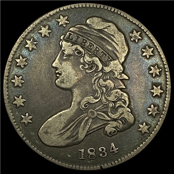 1834 Capped Bust Half Dollar 50C LIGHTLY CIRCULATED