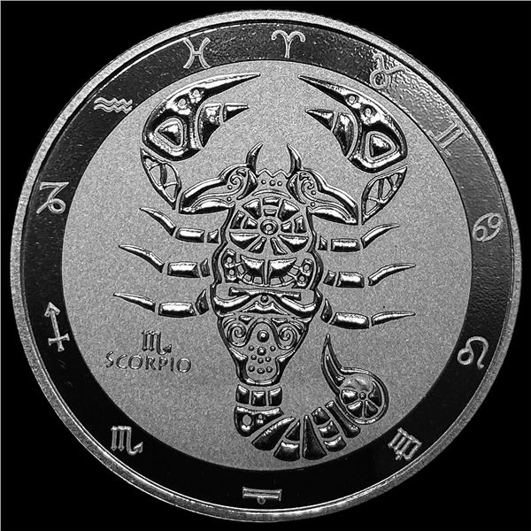 2021 Tokelau 1 oz Silver Five Dollars Scorpio GEM PROOF
