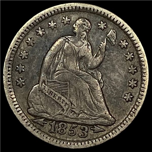 1853 Arrows Seated Liberty Half Dime NEARLY UNCIRCULATED