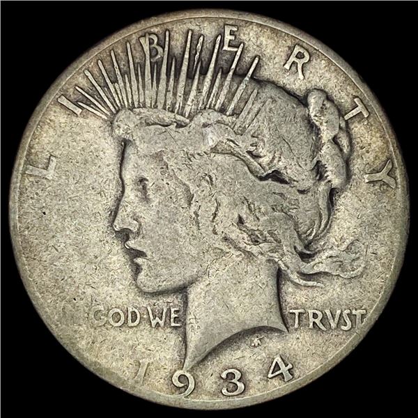1934-S Silver Peace Dollar NICELY CIRCULATED