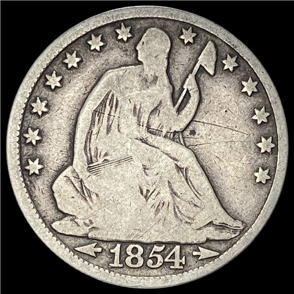 1854-O Silver Half Dollar (Seated Liberty) NICELY CIRCULATED