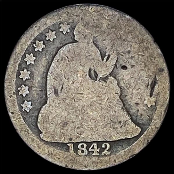 1842 Seated Liberty Half Dime NICELY CIRCULATED
