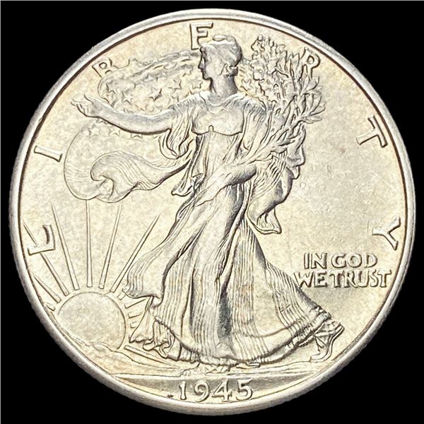 1945-D Silver Walking Liberty Half Dollar CHOICE AU
