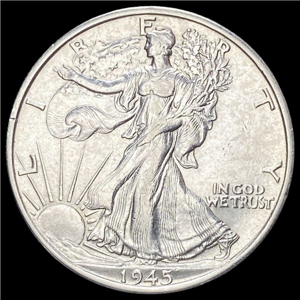 1945-S Silver Walking Liberty Half Dollar CLOSELY UNCIRCULATED