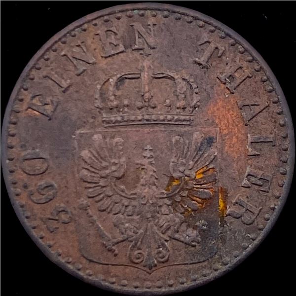1856-A Prussia Copper 1 Pfennig CLOSELY UNCIRCULATED