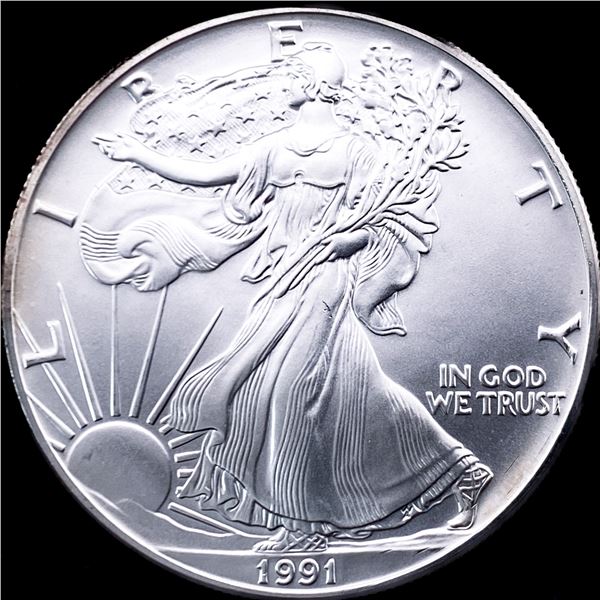 1991 1 oz Silver American Eagle $1 SUPERB GEM BU
