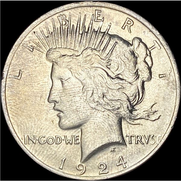 1924 Silver Peace Dollar CLOSELY UNCIRCULATED