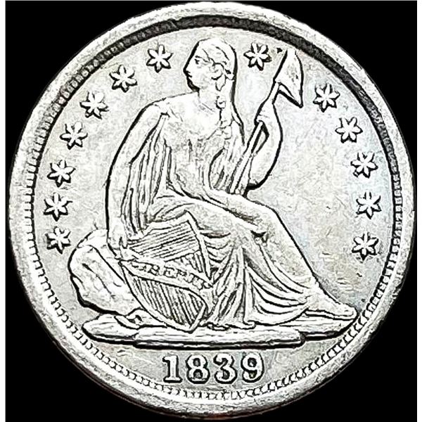 1839 Seated Liberty Half Dime NEARLY UNCIRCULATED