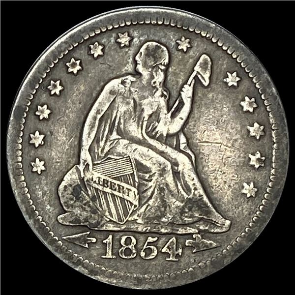 1854-O Seated Liberty Quarter LIGHTLY CIRCULATED
