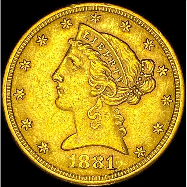 1881 $5 Liberty Head Half Eagle UNCIRCULATED