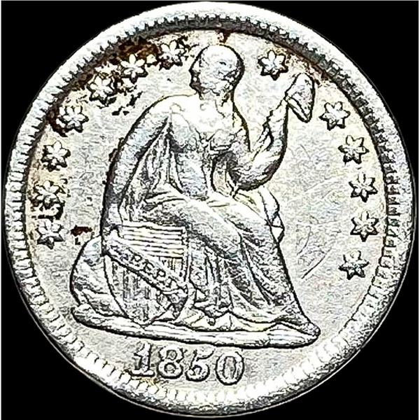 1850 Seated Liberty Silver Half Dime CLOSELY  UNCIRCULATED