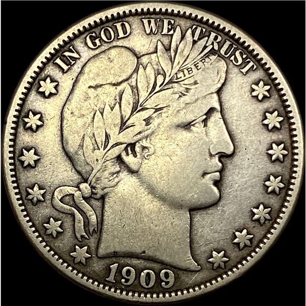 1909-O Silver Barber Half Dollar LIGHTLY  CIRCULATED