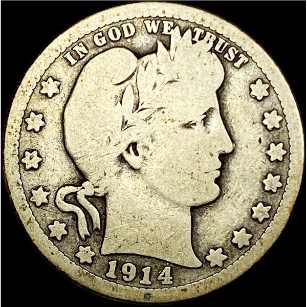 1914-S Barber Silver Quarter NICE CIRC