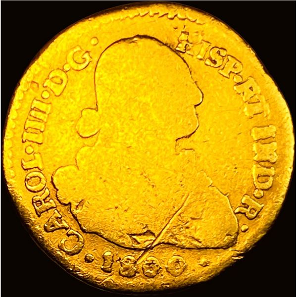1800 Gold 1 Escudo Spain .0952oz NICE CIRC