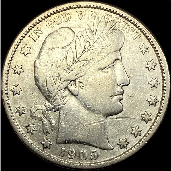 1905-S Silver Barber Half Dollar NEARLY  UNCIRCULATED