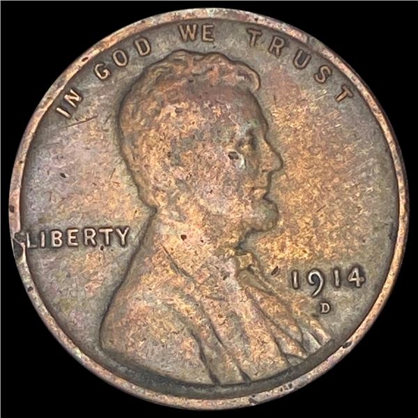 1914-D Lincoln Wheat Cent LIGHTLY CIRCULATED