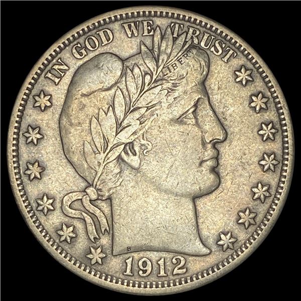 1912-S Silver Barber Half Dollar NEARLY  UNCIRCULATED