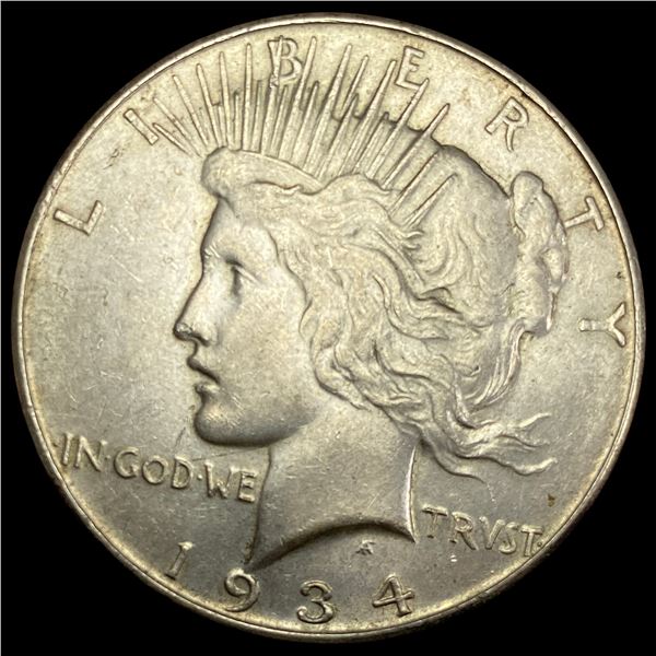 1934-D Peace Silver Dollar CHOICE AU