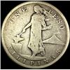 Image 1 : 1907-S Silver Philippines Peso NICELY  CIRCULATED