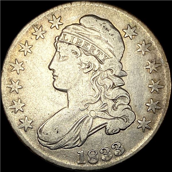 1833 Silver Capped Bust Half Dollar LIGHTLY  CIRCULATED