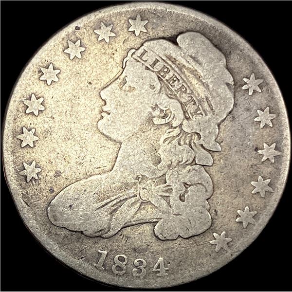 1834 Capped Bust Half Dollar LIGHTLY  CIRCULATED