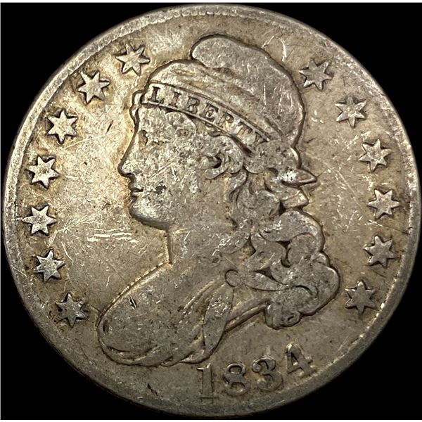1834 Silver Capped Bust Half Dollar LIGHTLY  CIRCULATED