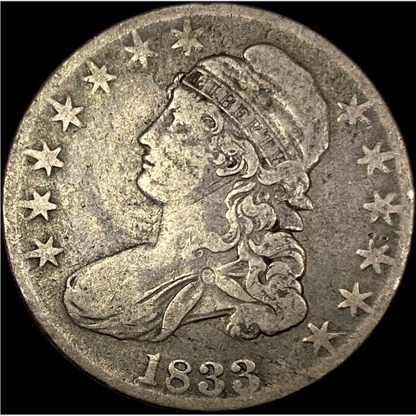 1833 Capped Bust Half Dollar LIGHTLY  CIRCULATED