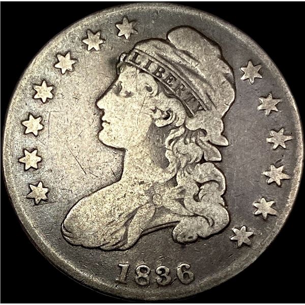 1836 Capped Bust Half Dollar LIGHTLY  CIRCULATED