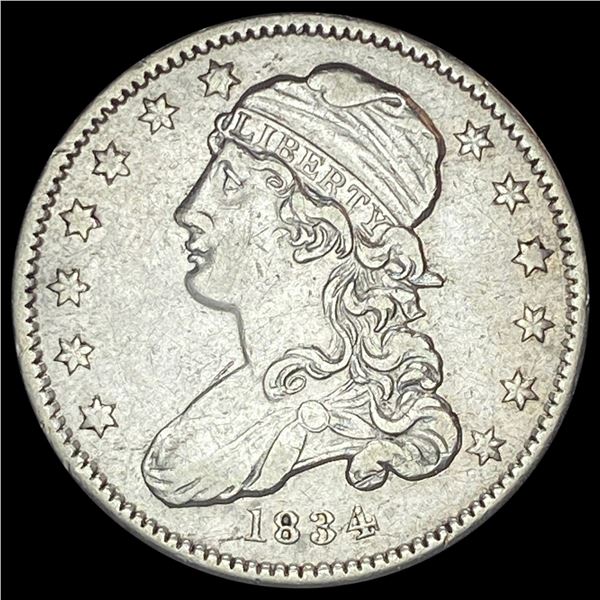 1834 Capped Bust Silver Quarter CLOSELY  UNCIRCULATED