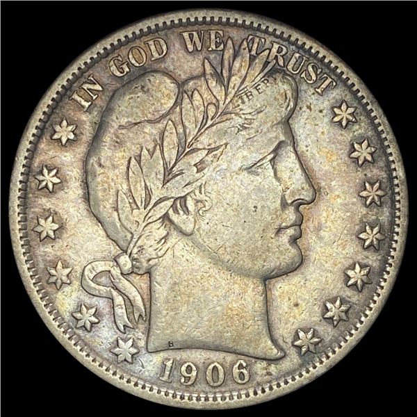 1906 Silver Half Dollar Barber LIGHTLY  CIRCULATED