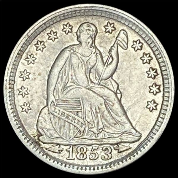 1853 Arrows Seated Liberty Half Dime CLOSELY  UNCIRCULATED